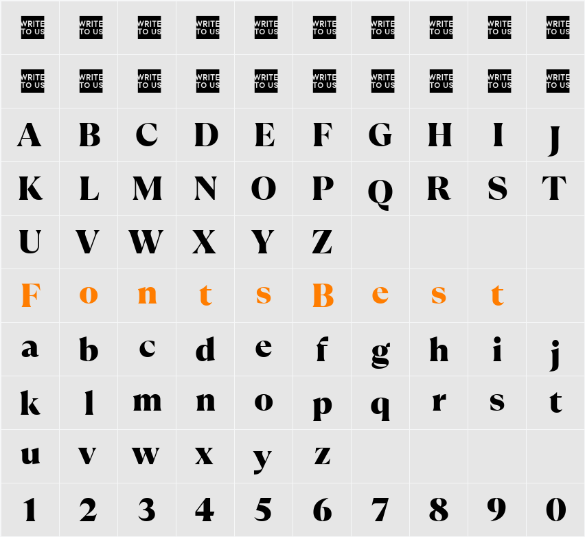 TT Ramillas Trl Black Character Map