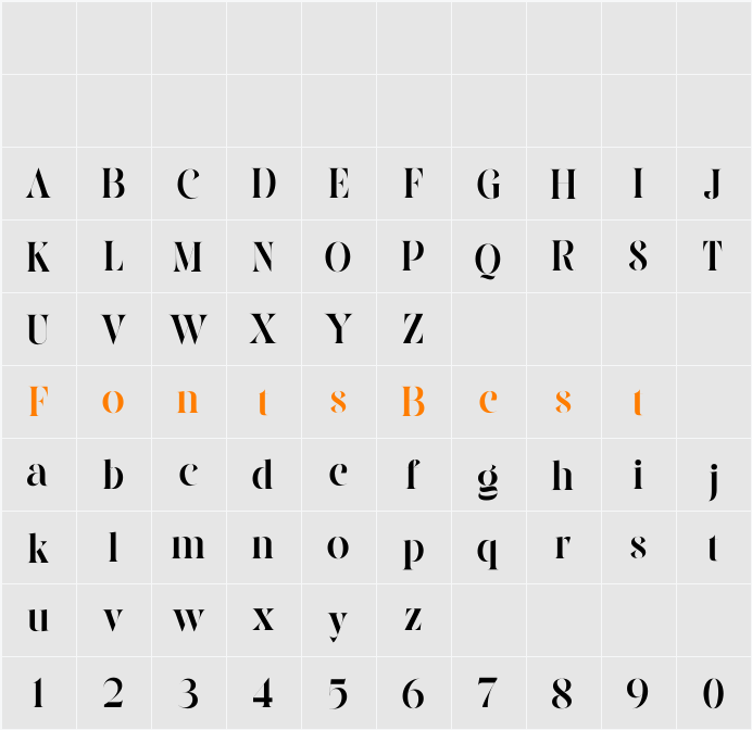 Cilager - Demo Font Character Map