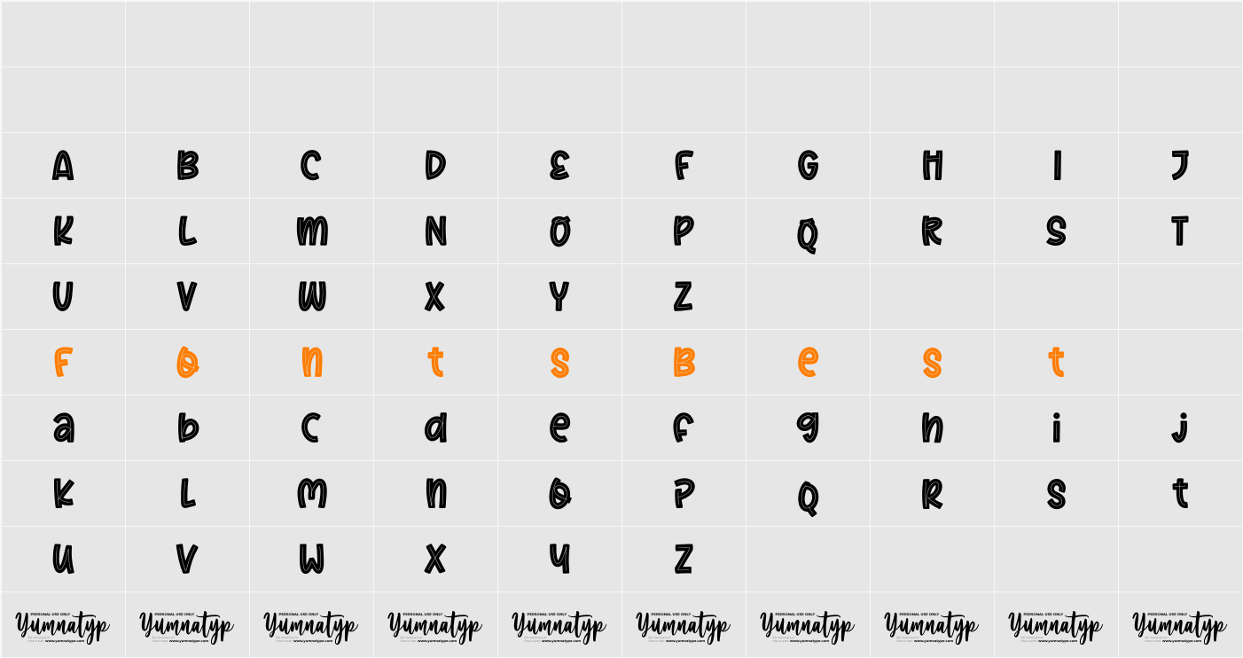 Biscuit Limes Personal Use Character Map