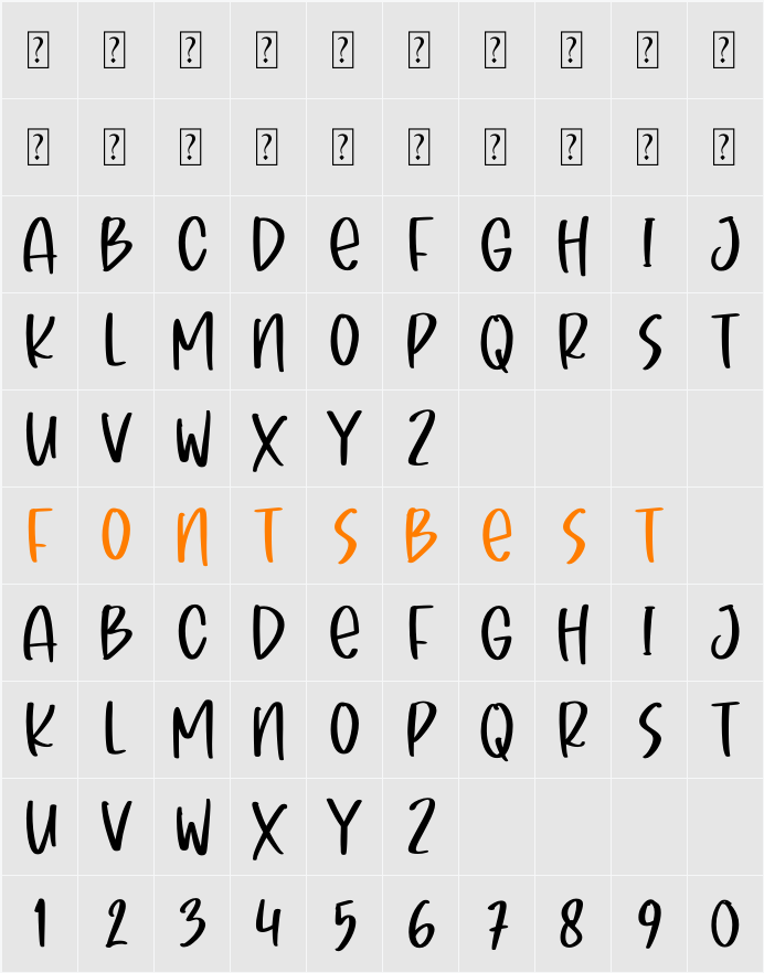 BRIGHT Character Map