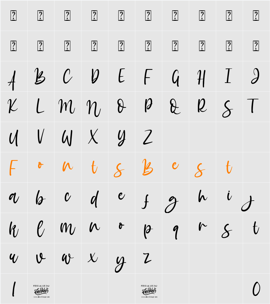 Amazing Sweety Character Map