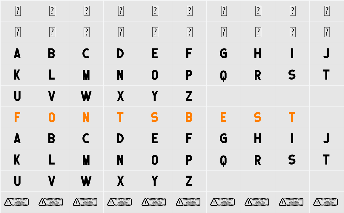 Francisco PERSONAL USE ONLY! Character Map