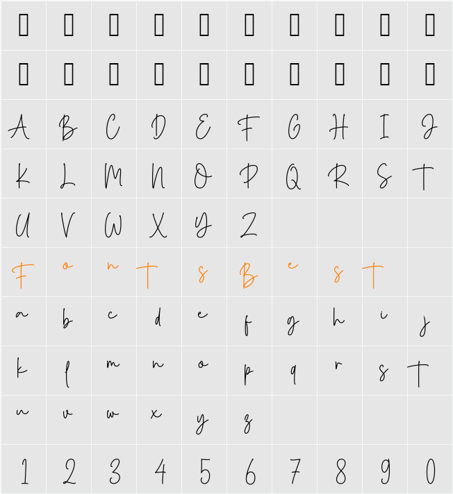 CottalisPhotograph Character Map