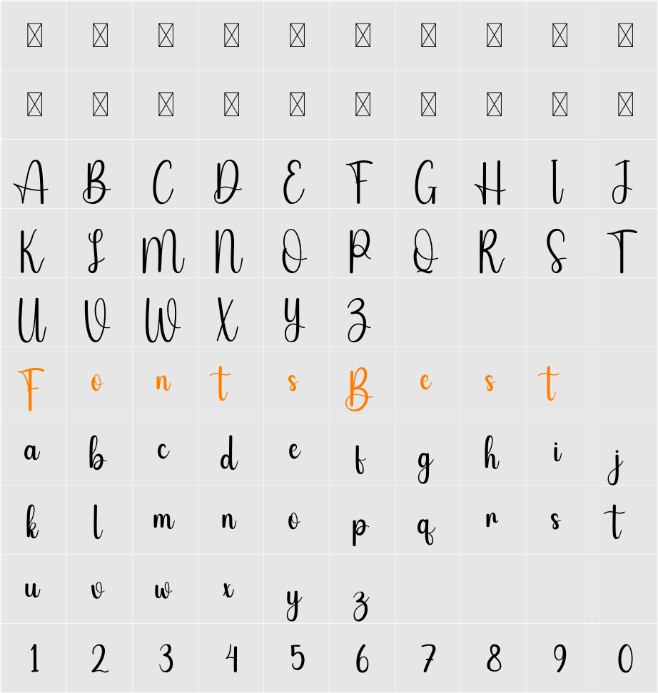Autography Character Map