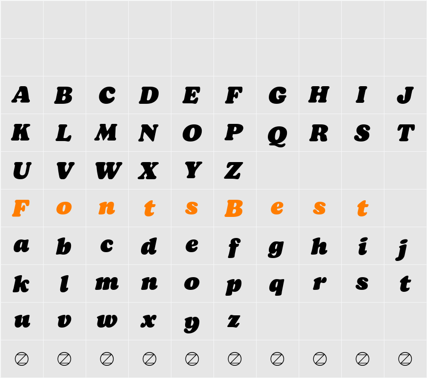 Bogart Trial Black Character Map