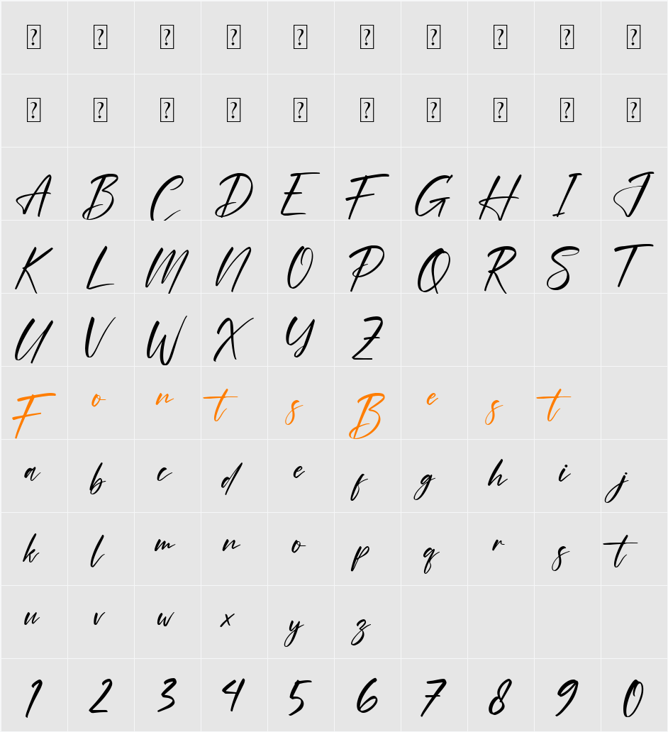Hirarki Signature Character Map