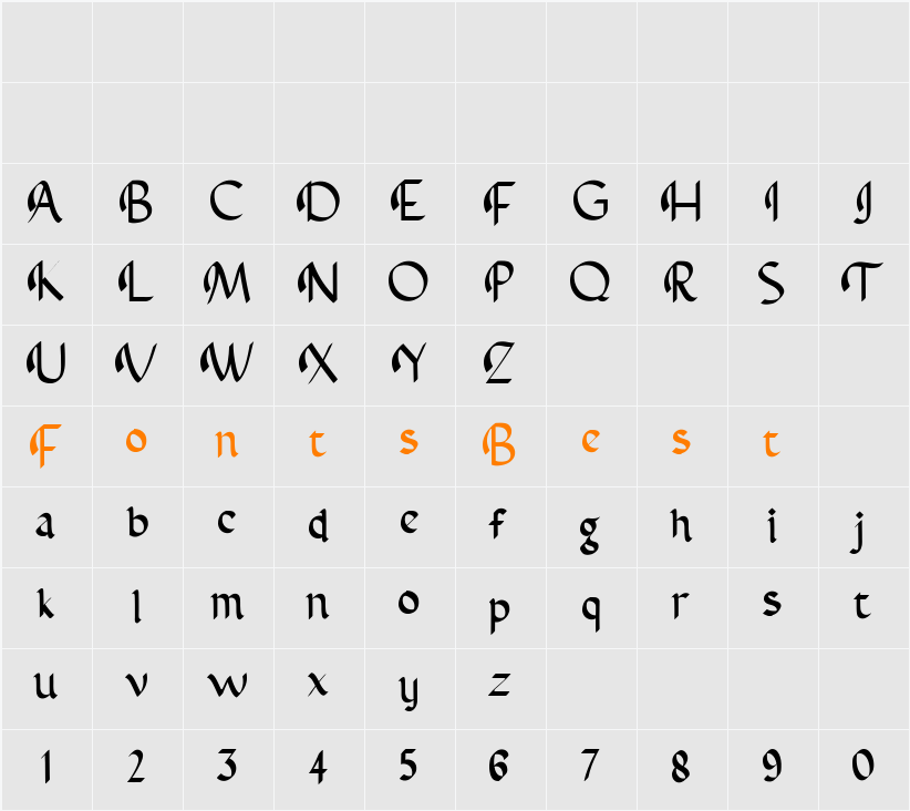 Abbasy Calligraphy Typeface Character Map