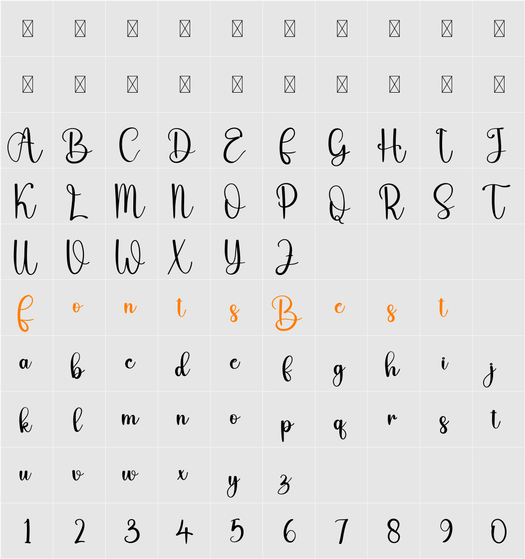 Almond Character Map