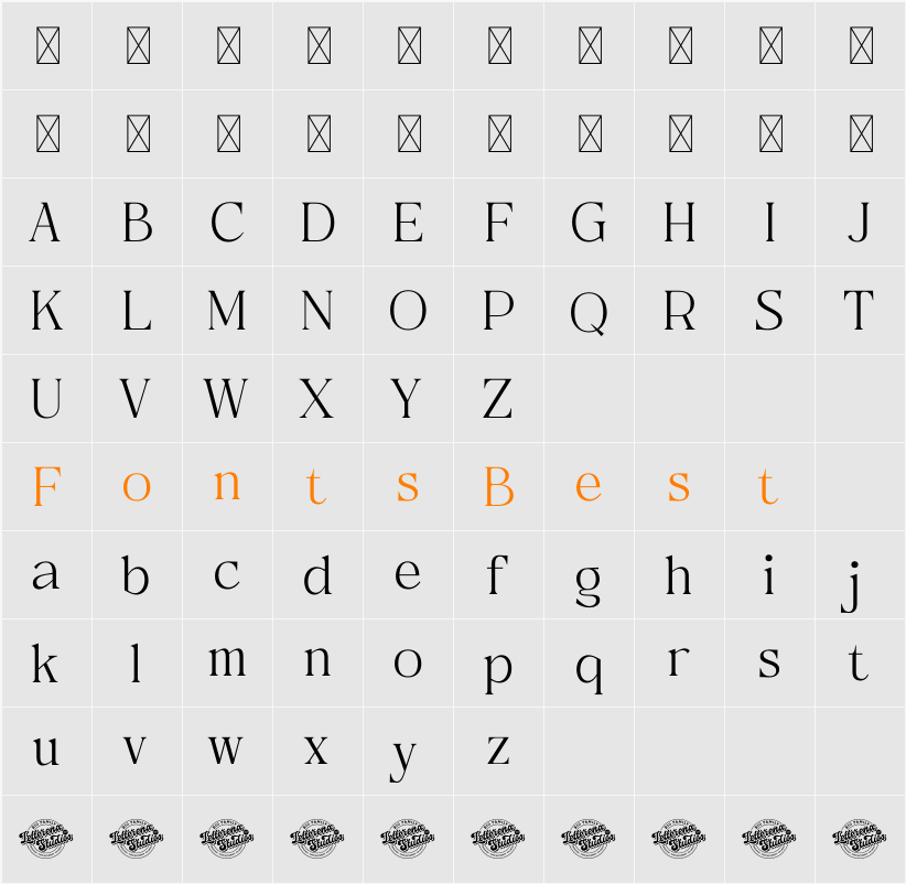 Metrolin DEMO VERSION Character Map