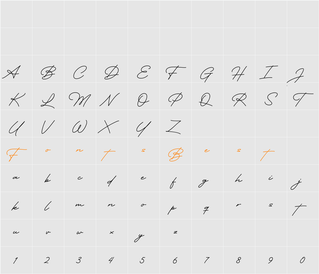 Bellarina Character Map