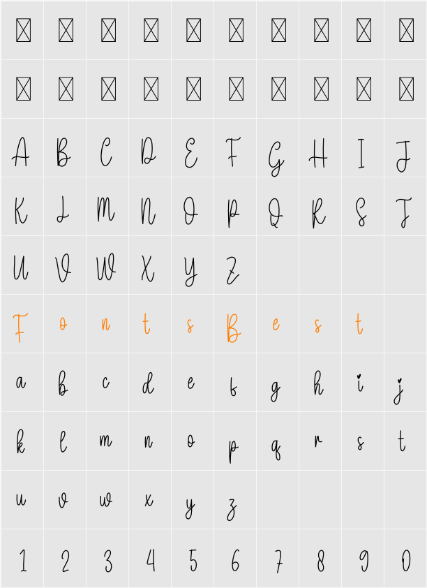 Sparkling Character Map
