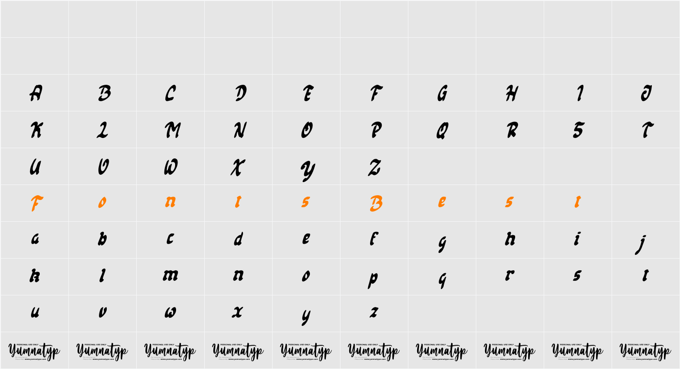 Raylike Personal Use Character Map