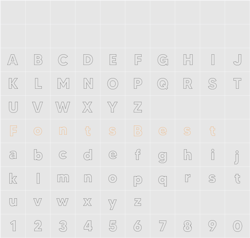 MADE TOMMY Outline Character Map
