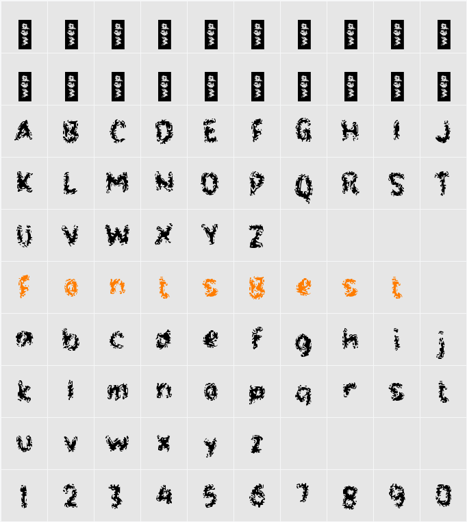 g Goreng Character Map