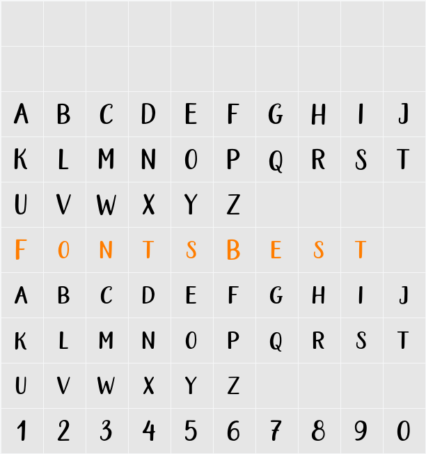 Blishfully Sans Character Map