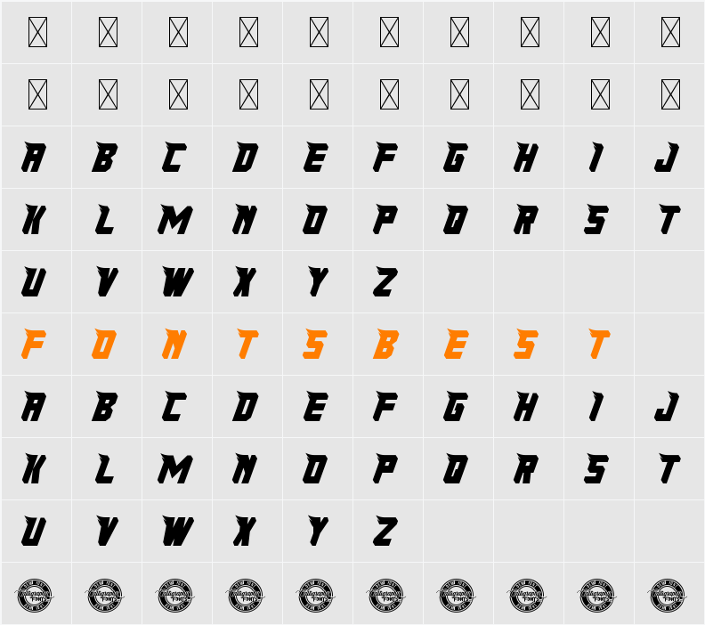 Wingrace Demo Character Map
