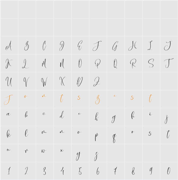 Afissta Character Map