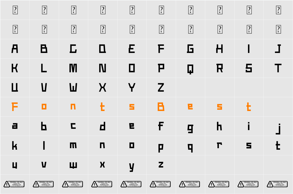 Eboxa PERSONAL USE ONLY! Character Map