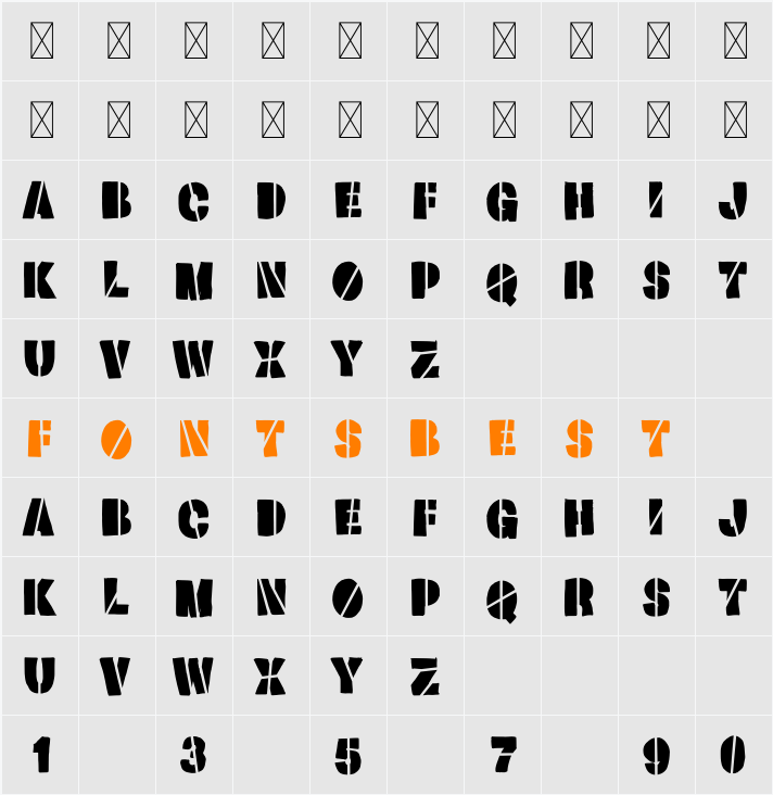 Blocking Stencil Character Map