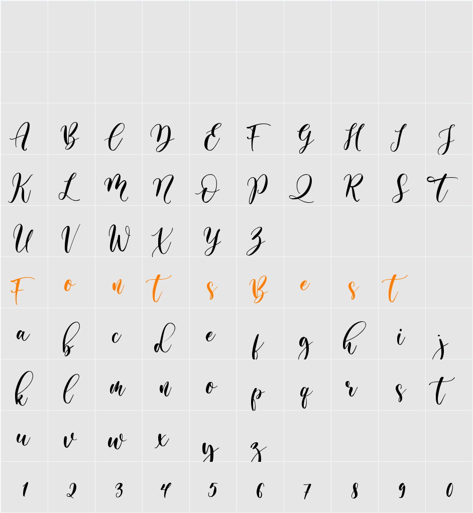 almond whisp Character Map