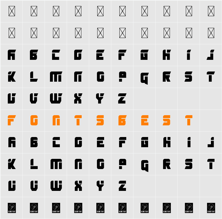 Amonus Character Map