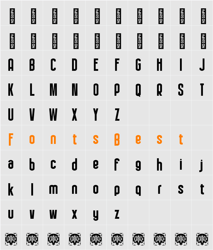 Kondenton Bold Character Map