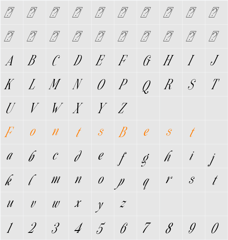 Gladysh Character Map