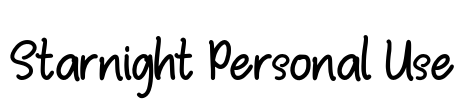 Starnight Personal Use Font Image