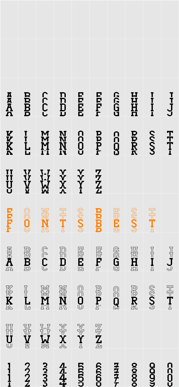 Dezire Stacked Character Map