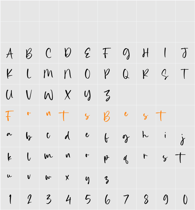 Bomdia Character Map