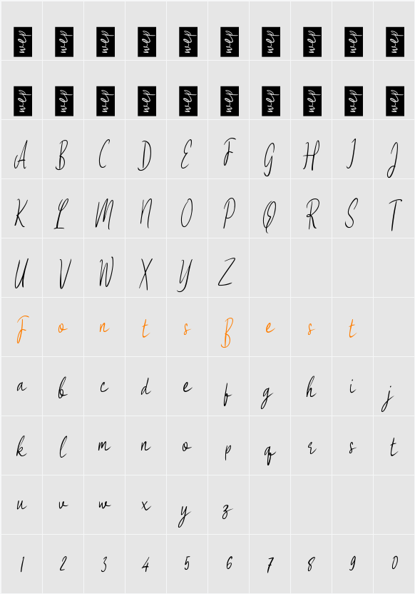 g Genangan Script Character Map