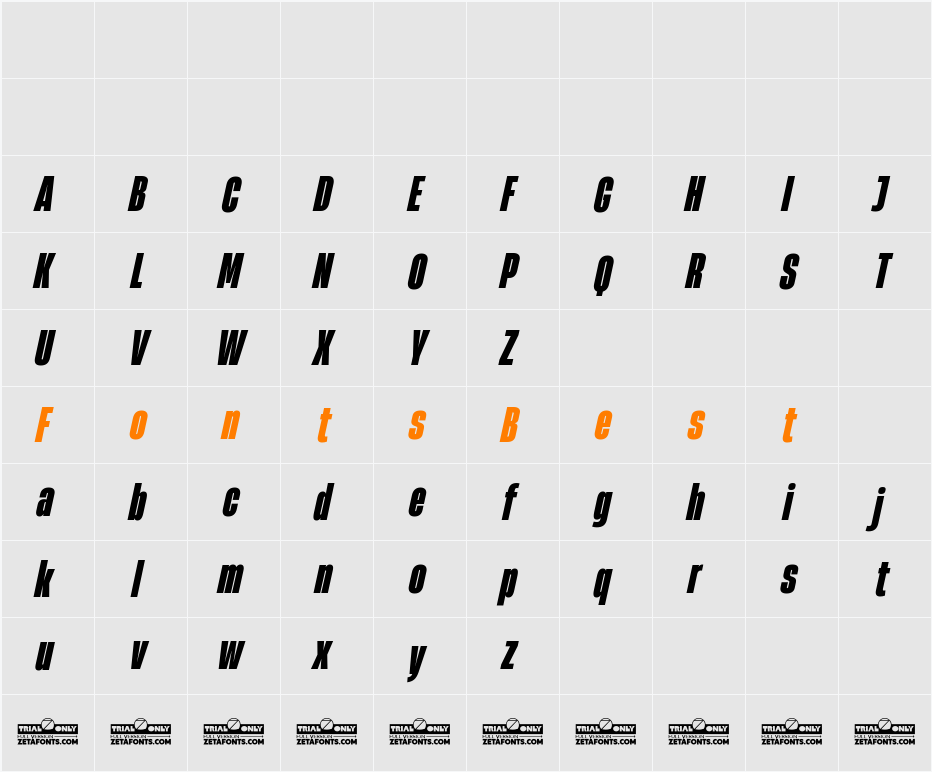 HeadingNow Trial 38 Heavy Character Map