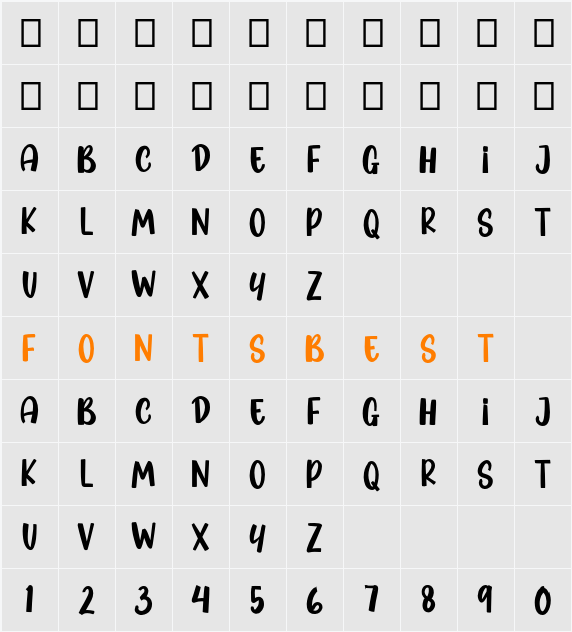 Dacon Character Map
