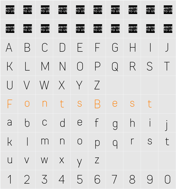 TT Rounds Neue Trl Cnd XLt Character Map