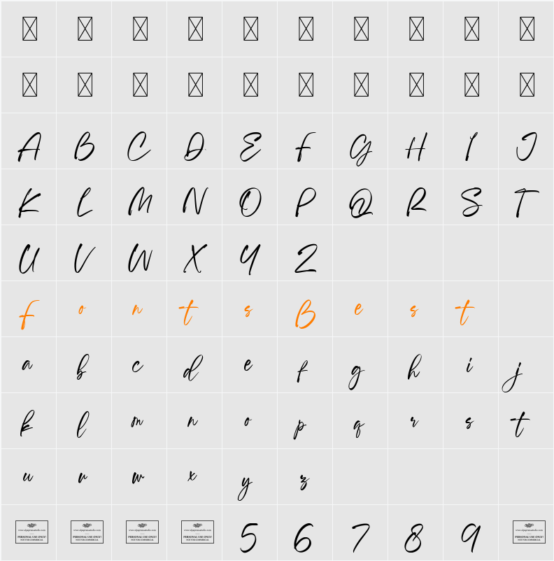 Watlington Free Character Map