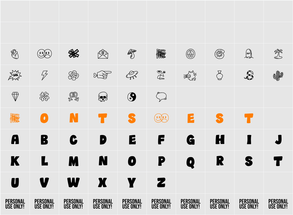 WUSH - Personal Use Character Map