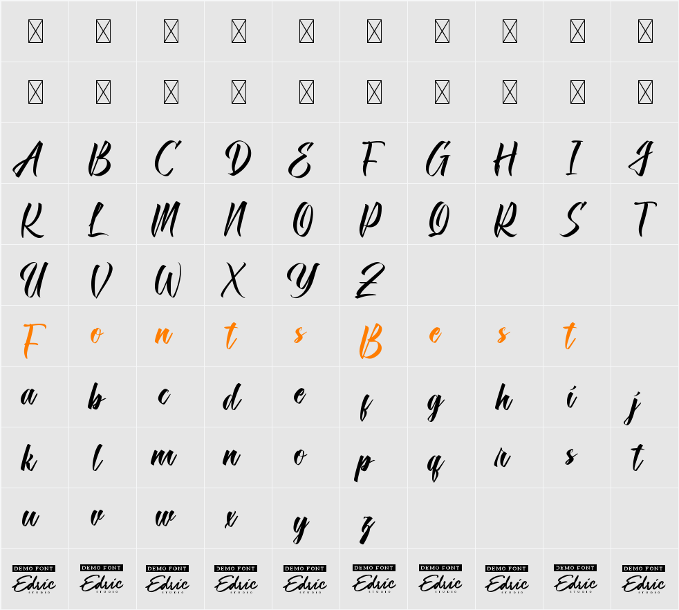 Downgrade Demo Character Map
