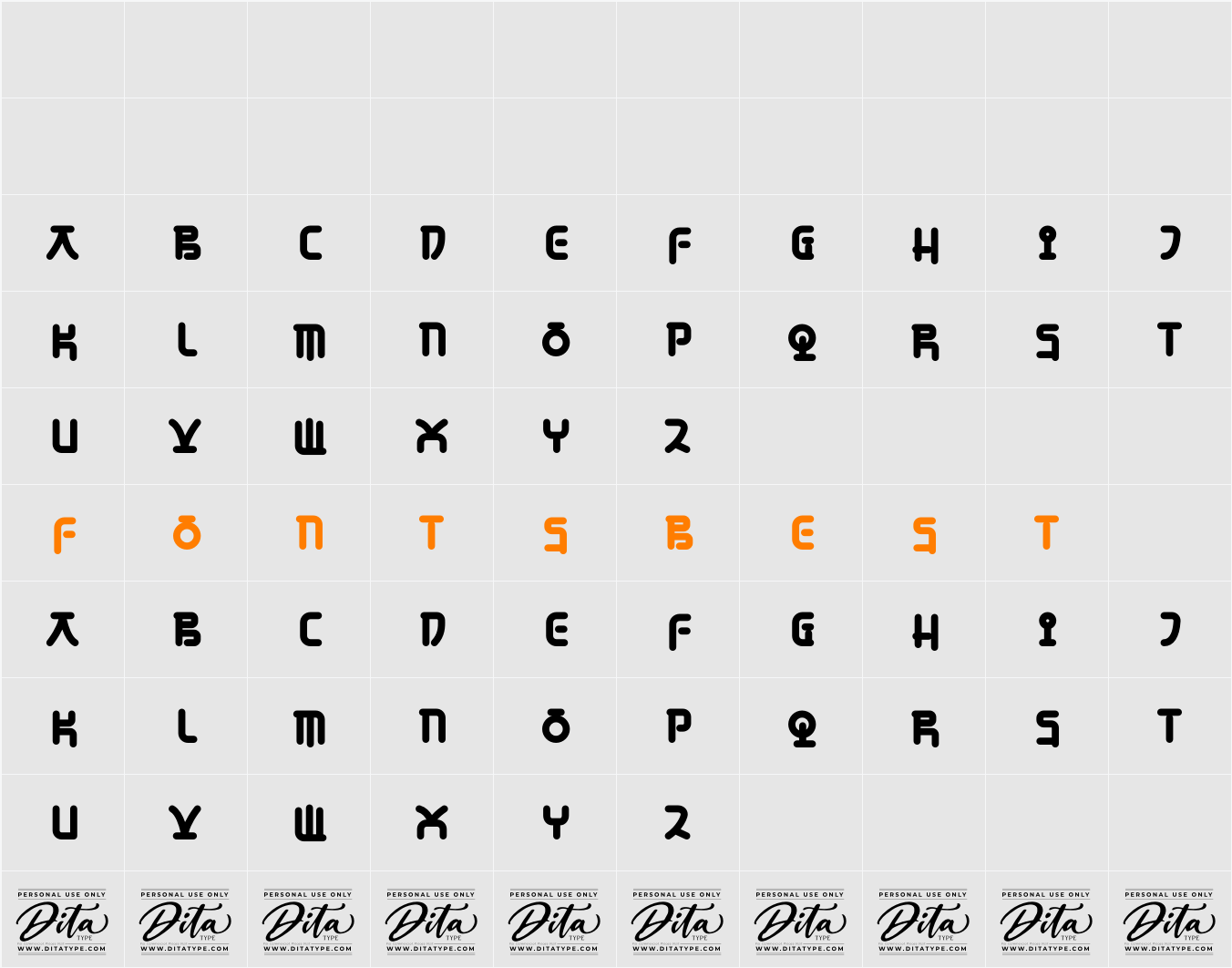 Annyeong Personal Use Character Map