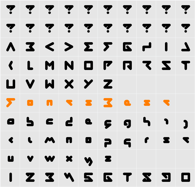 ABSTRASCTIK-Light Character Map