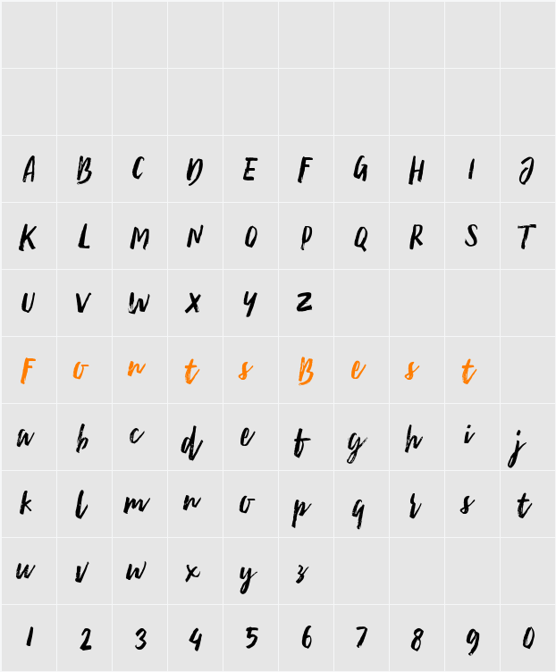 Ample Script Character Map
