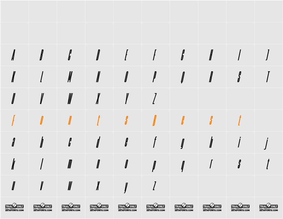HeadingNow Trial 07 Extrabold Character Map