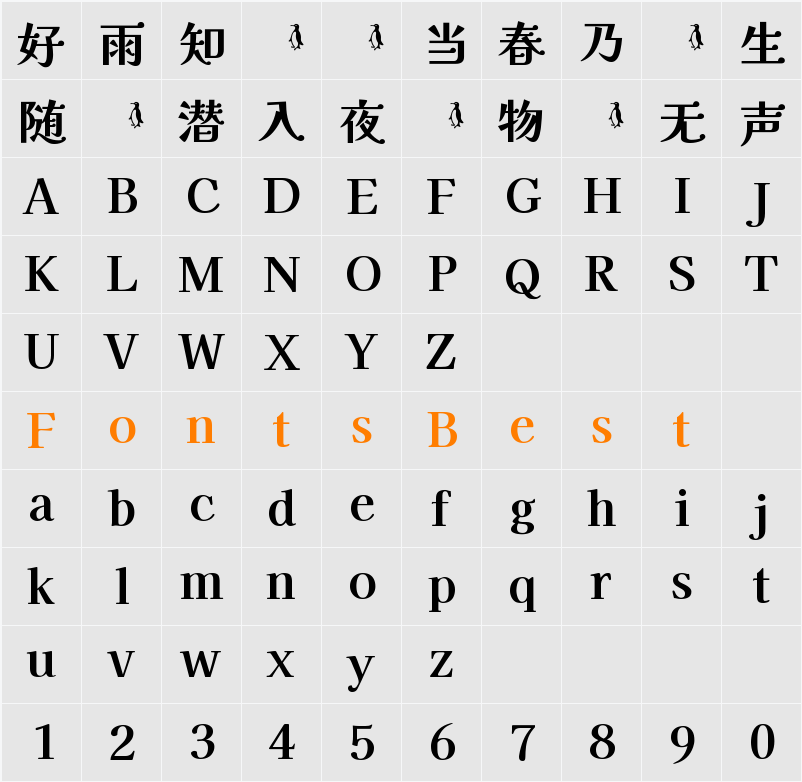 解星-春の海 Character Map