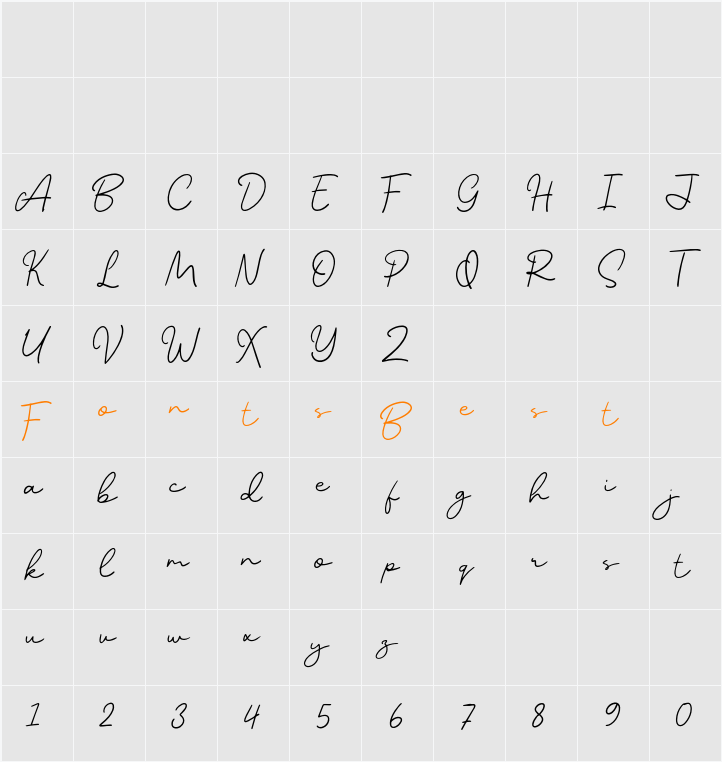 Alucky Character Map