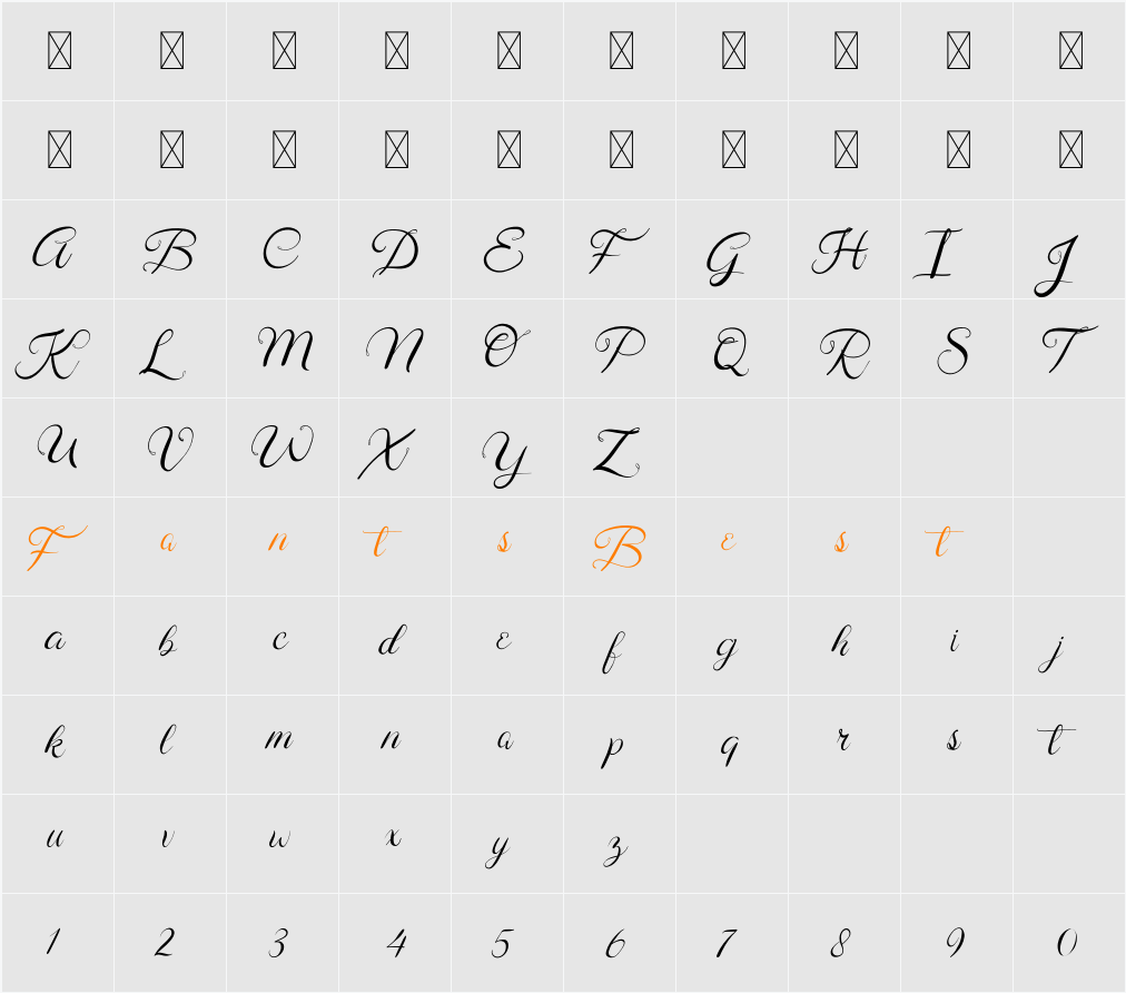 Alamanda Character Map