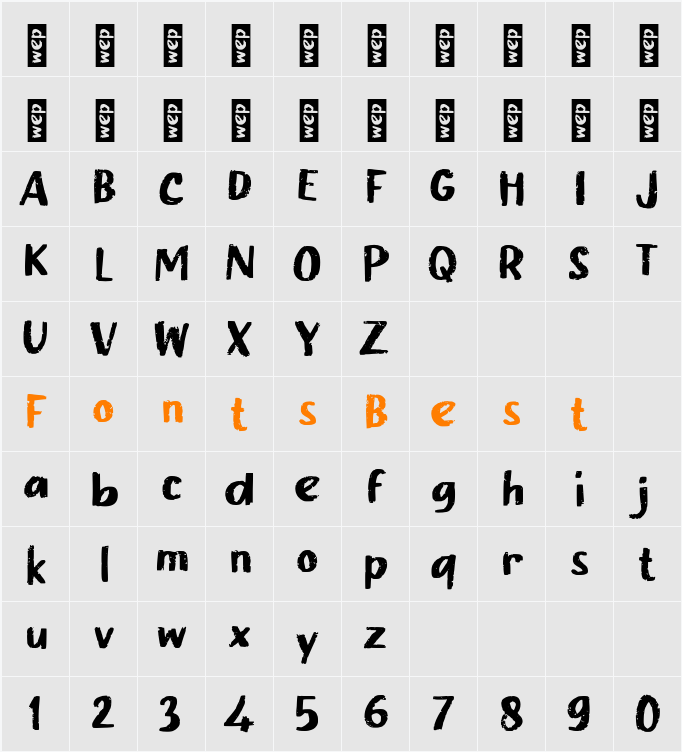 n Nublek Character Map
