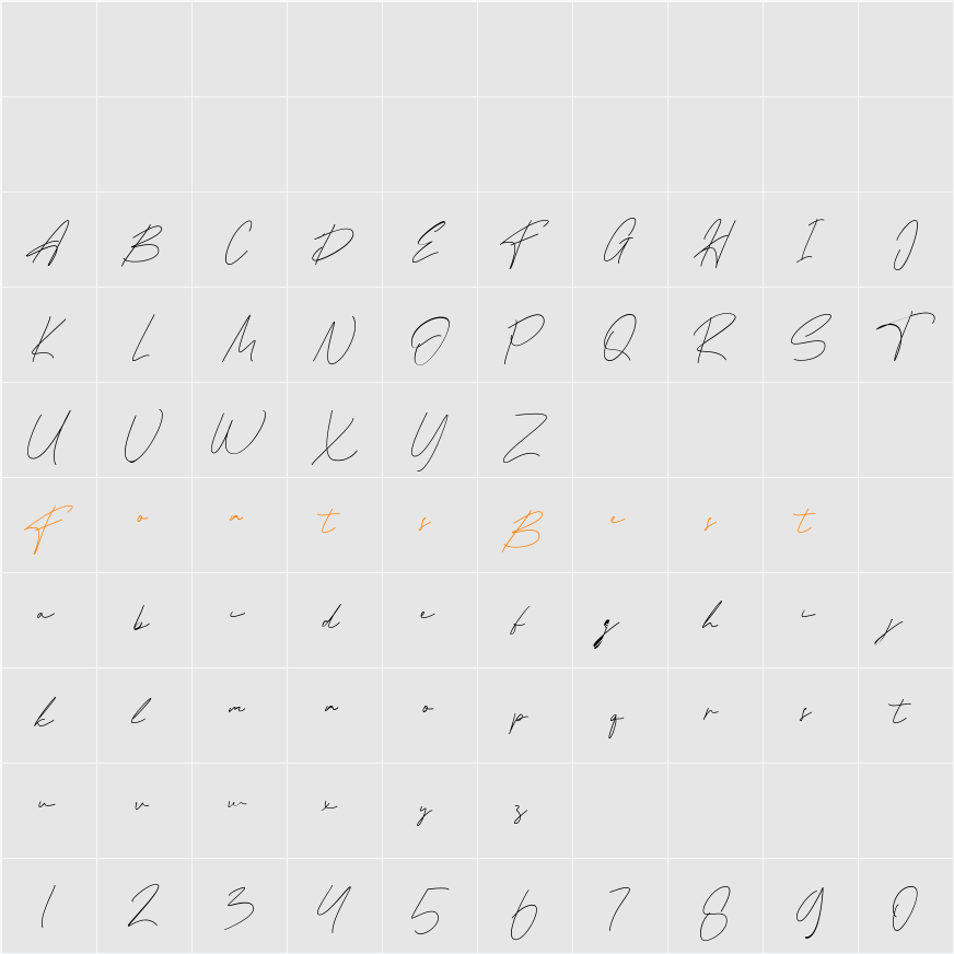 Amstroms Character Map
