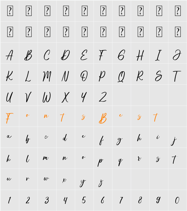 Continue Character Map