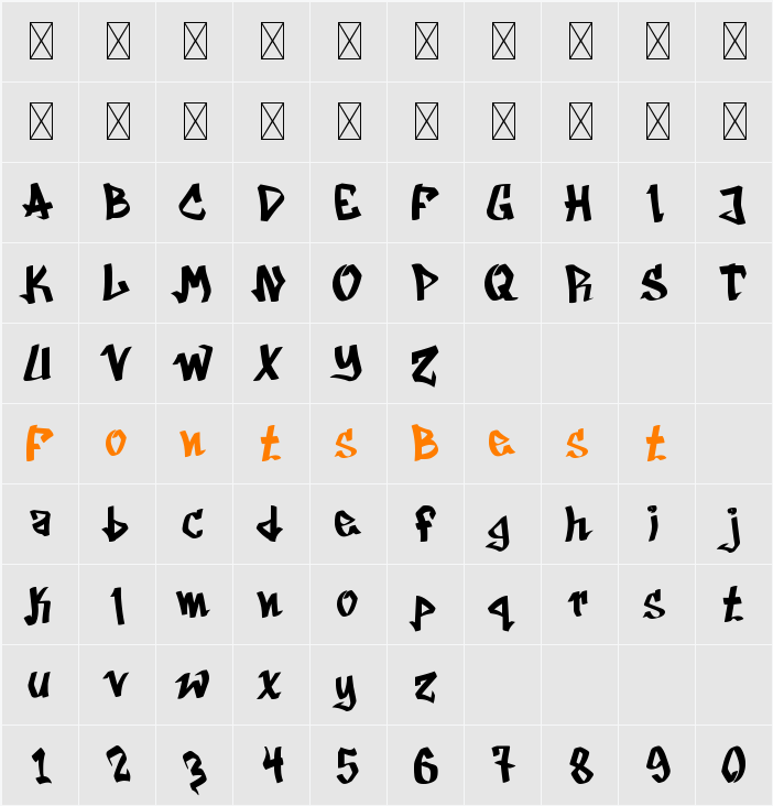 SOUTH-CREW Character Map
