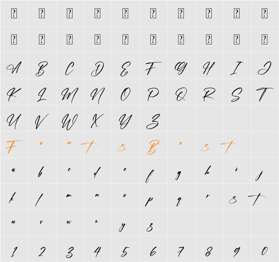 Manetains Character Map