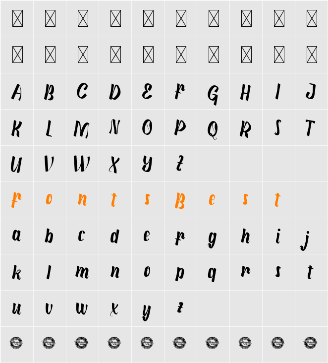 CinnamonbutterDemo Character Map